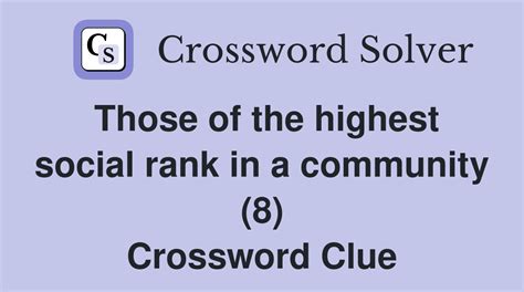 social rank crossword clue